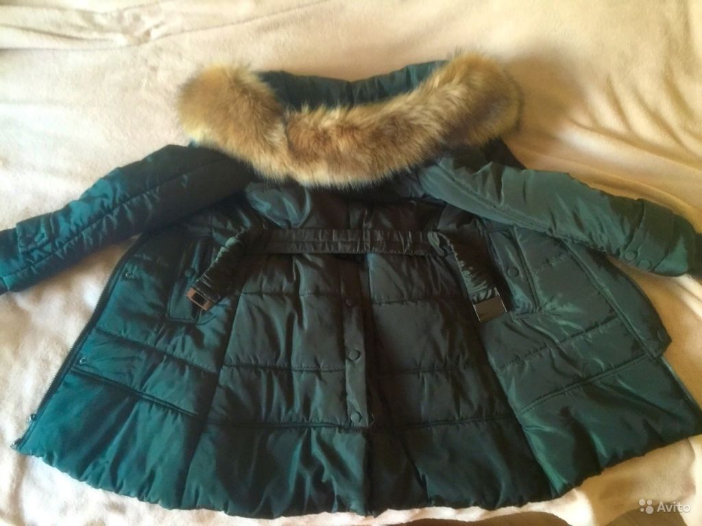 Зимнее пальто, пуховик, синтепон, зеленый в Москве. Фото 1