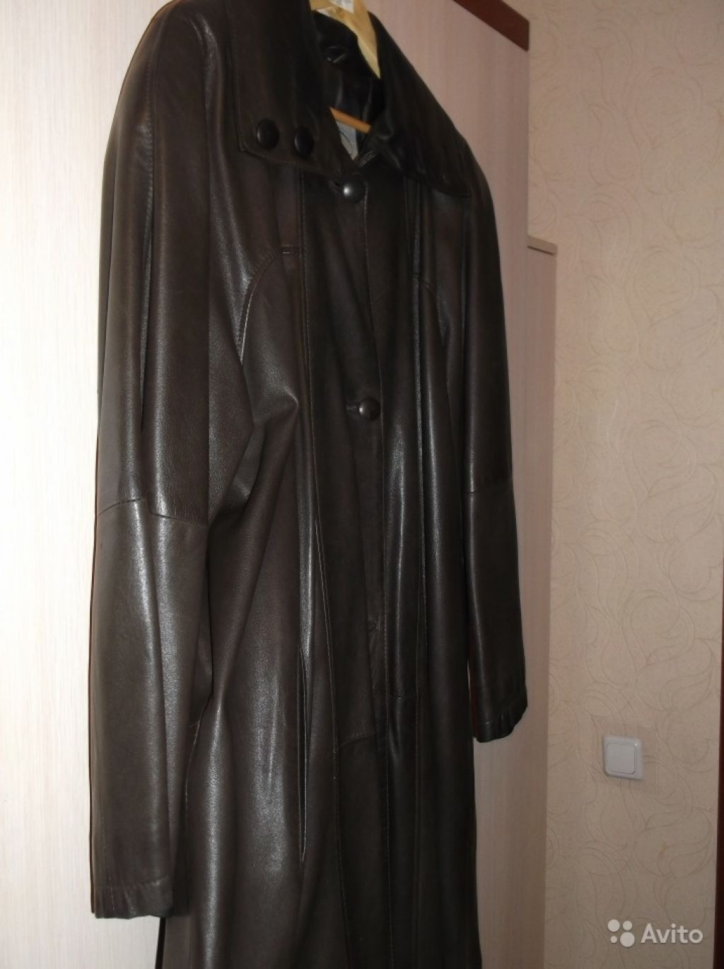 Кожанное пальто L-XL в Москве. Фото 1