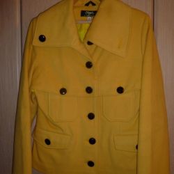 Пальто женское, демисезонное, жёлтое. Торг