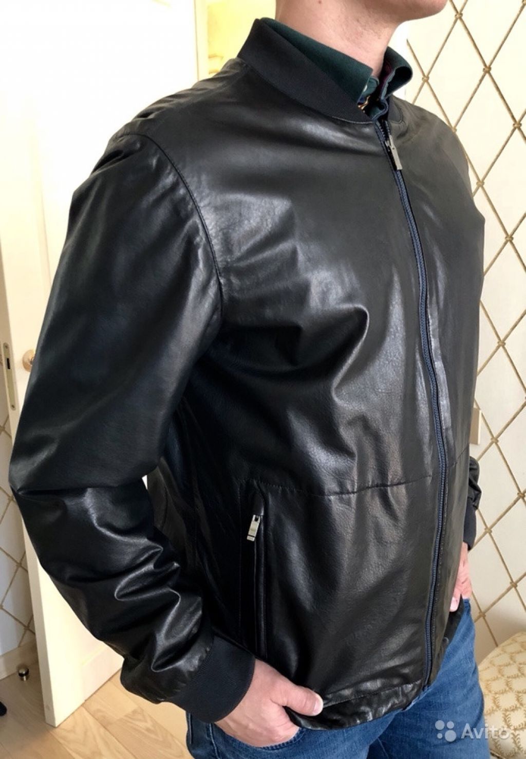 Кожаный двусторонний бомбер куртка Zegna в Москве. Фото 1