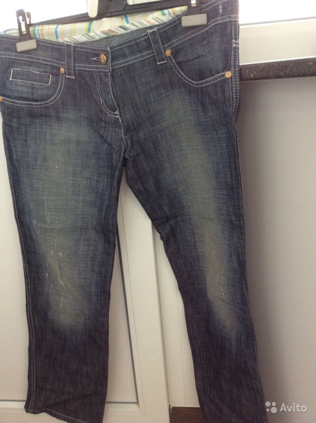 Брендовые джинсы Byblos в идеальном сост.укорочен в Москве. Фото 1