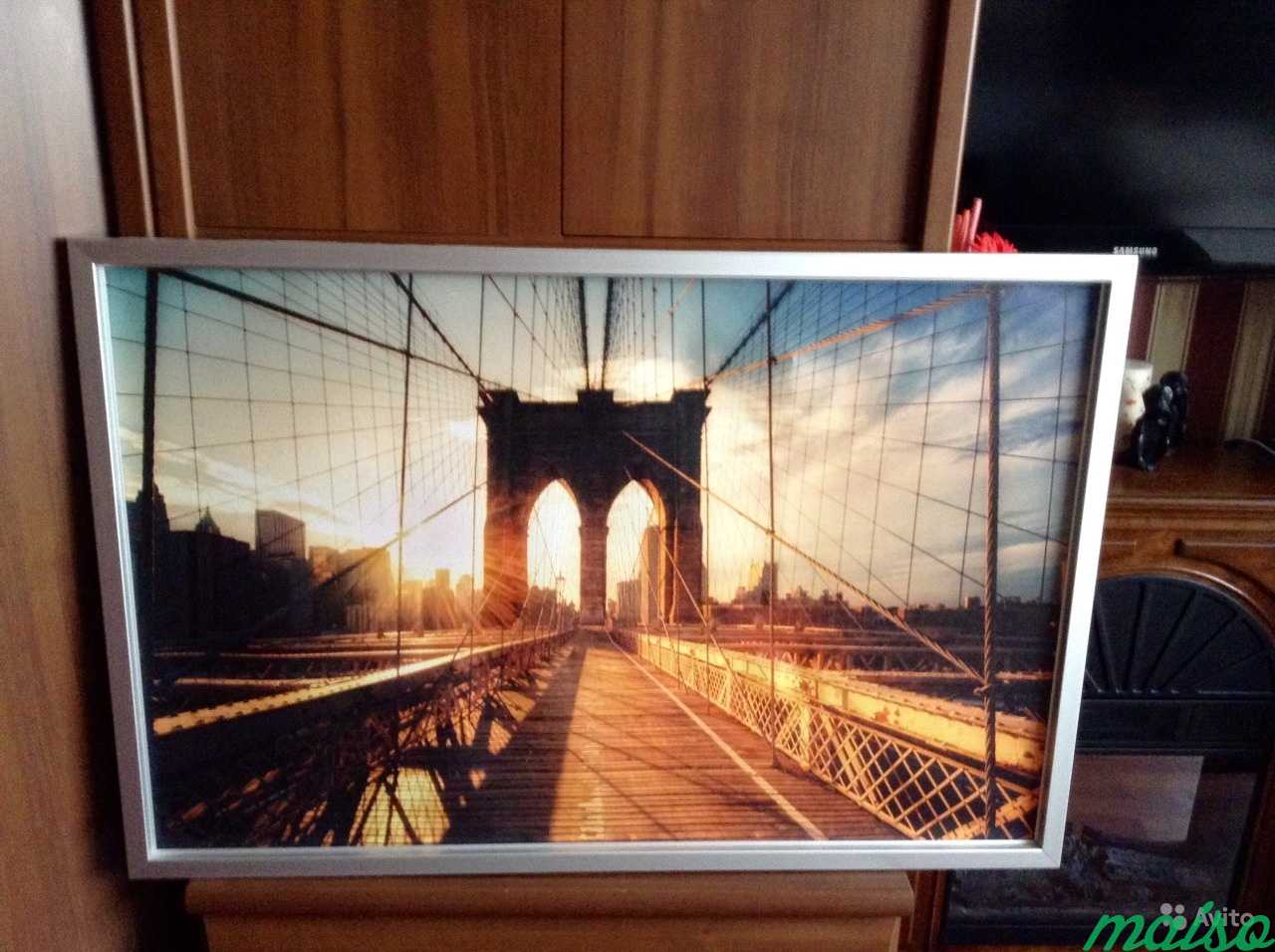 Картина Бруклинский мост на закате в Москве. Фото 2