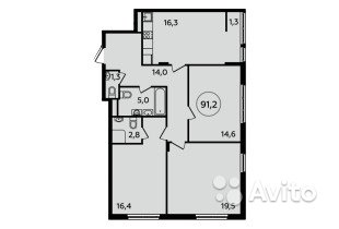 3-к квартира, 91.2 м², 9/9 эт. в Москве. Фото 1