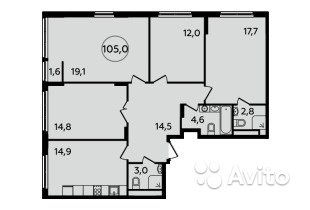 4-к квартира, 105 м², 12/16 эт. в Москве. Фото 1