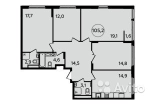 4-к квартира, 105.2 м², 9/15 эт. в Москве. Фото 1