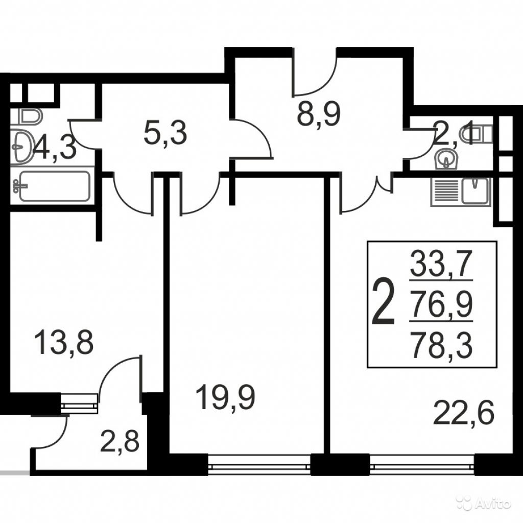 3-к квартира, 78.3 м², 3/20 эт. в Москве. Фото 1