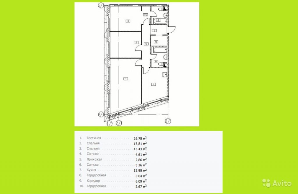 3-к квартира, 92.5 м², 2/20 эт. в Москве. Фото 1