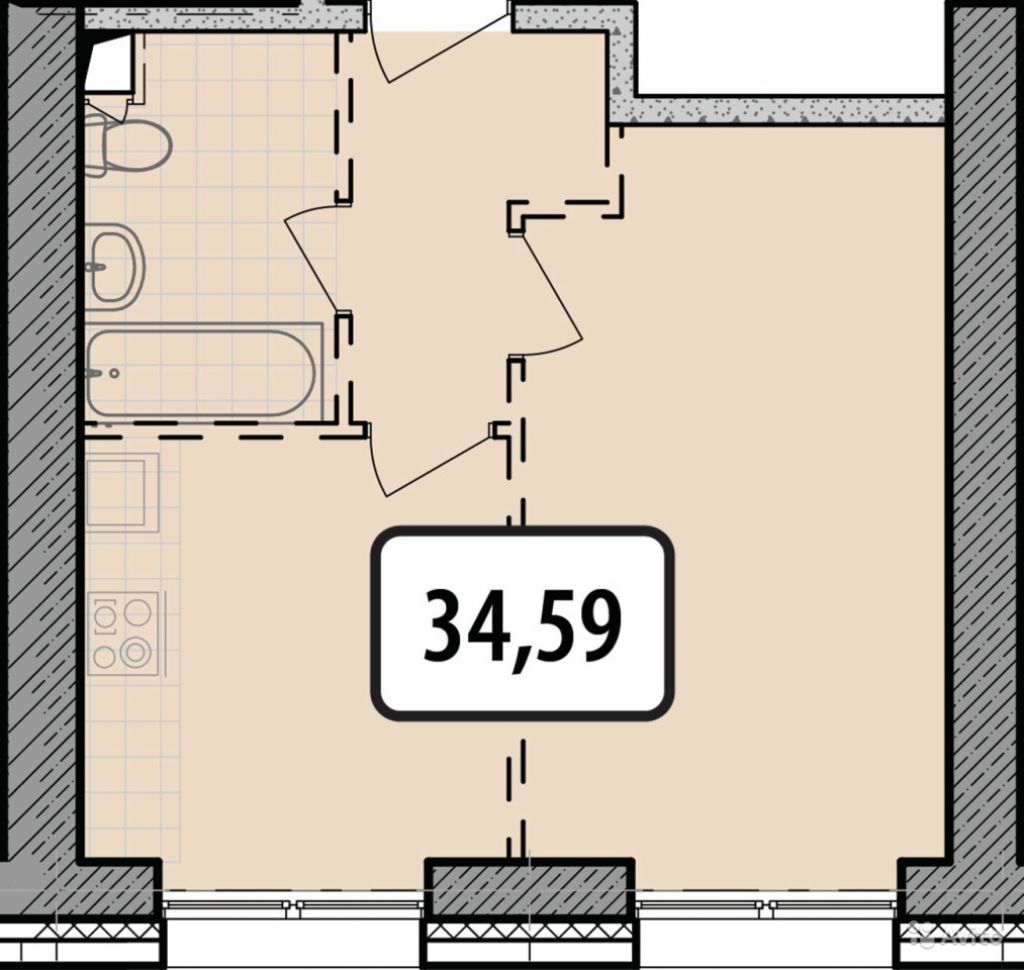 1-к квартира, 37 м², 23/38 эт. в Москве. Фото 1