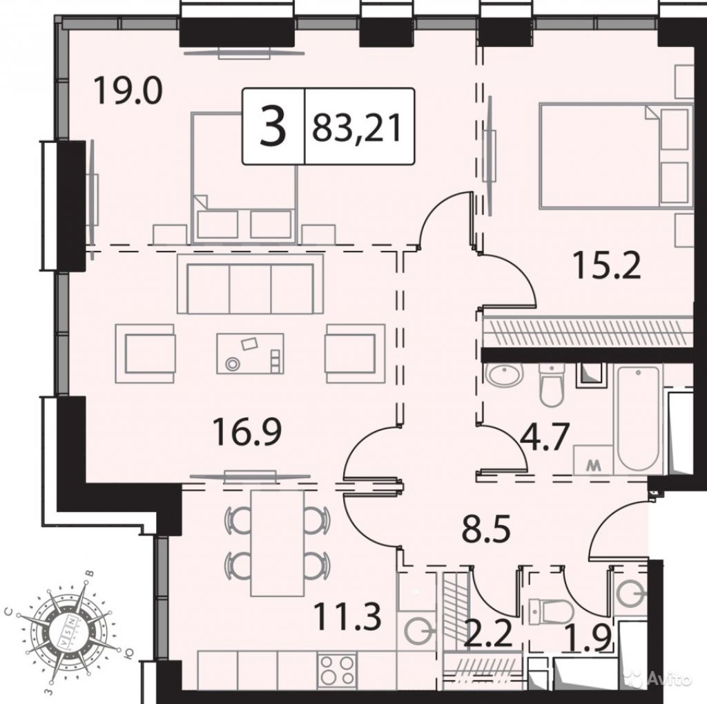 3-к квартира, 83 м², 21/30 эт. в Москве. Фото 1