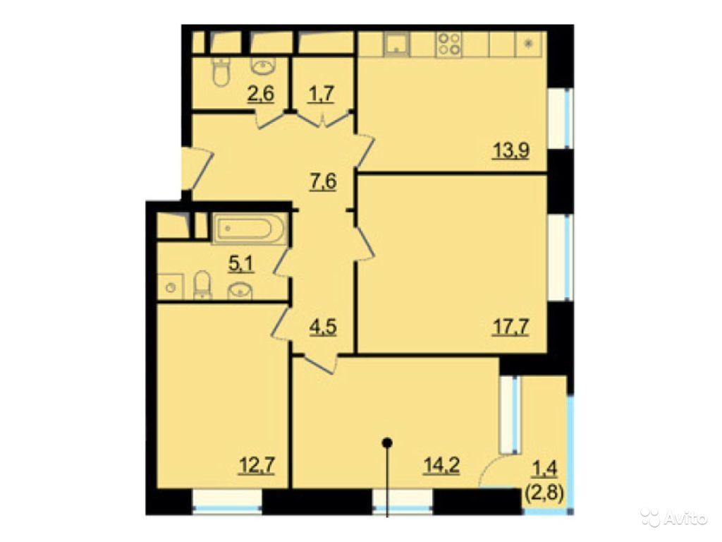 3-к квартира, 81.4 м², 3/23 эт. в Москве. Фото 1