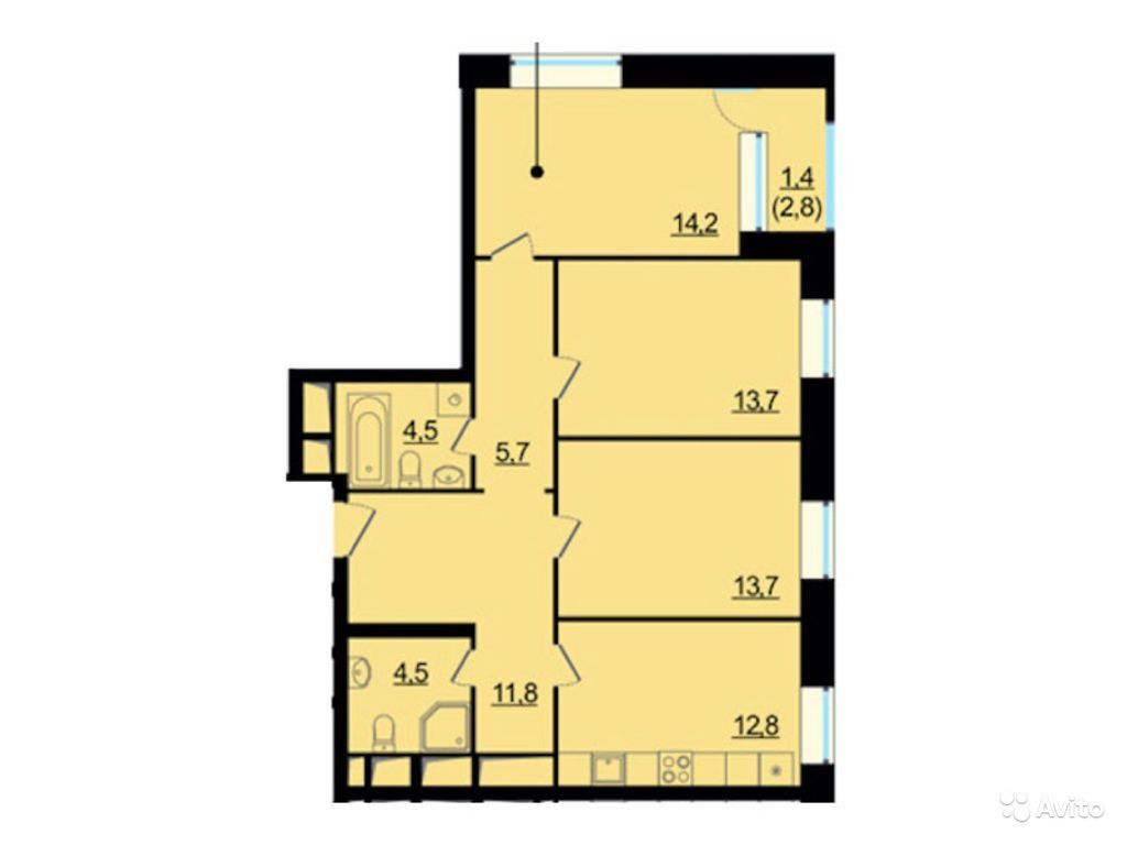 3-к квартира, 82.3 м², 3/23 эт. в Москве. Фото 1