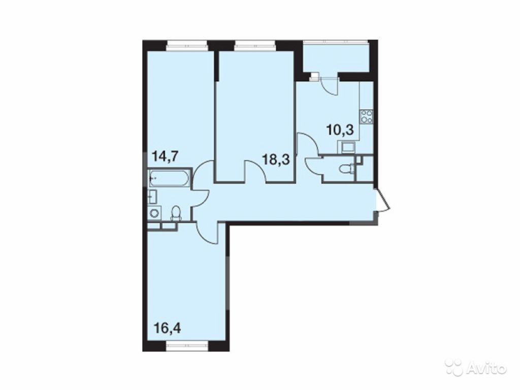 3-к квартира, 80.3 м², 4/20 эт. в Москве. Фото 1