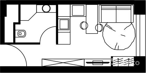 1-к квартира, 19 м², 9/39 эт. в Москве. Фото 1