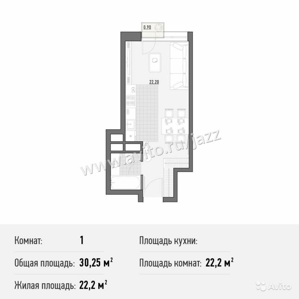 1-к квартира, 30.3 м², 8/9 эт. в Москве. Фото 1