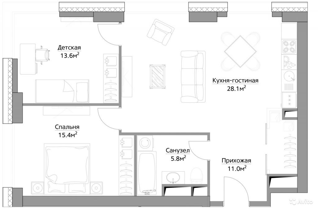 3-к квартира, 73.9 м², 16/42 эт. в Москве. Фото 1