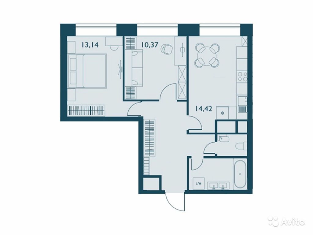 2-к квартира, 56.9 м², 2/8 эт. в Москве. Фото 1