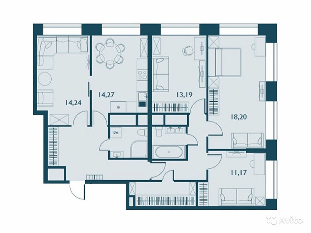 4-к квартира, 102 м², 24/29 эт. в Москве. Фото 1