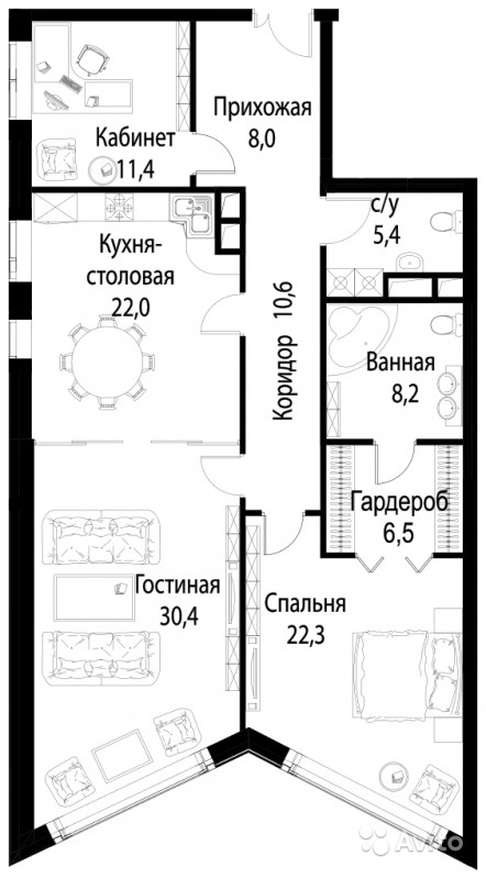 4-к квартира, 165 м², 5/5 эт. в Москве. Фото 1