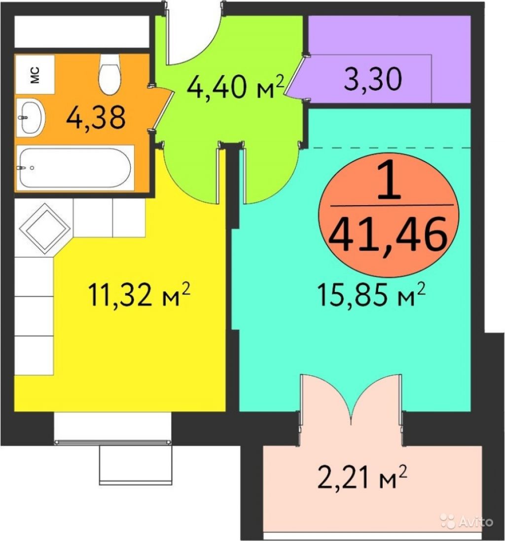 1-к квартира, 41.5 м², 11/12 эт. в Москве. Фото 1