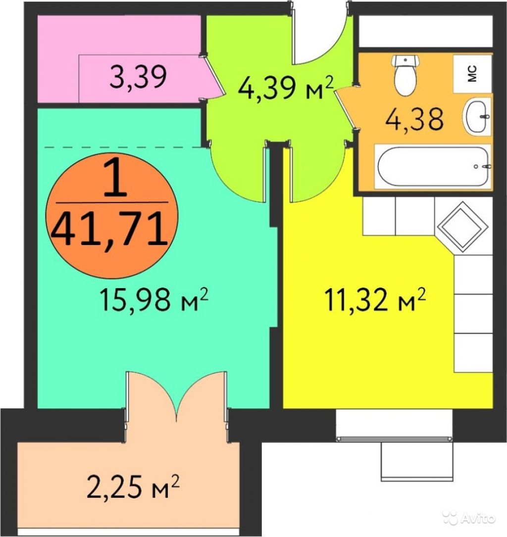 1-к квартира, 41.7 м², 12/12 эт. в Москве. Фото 1