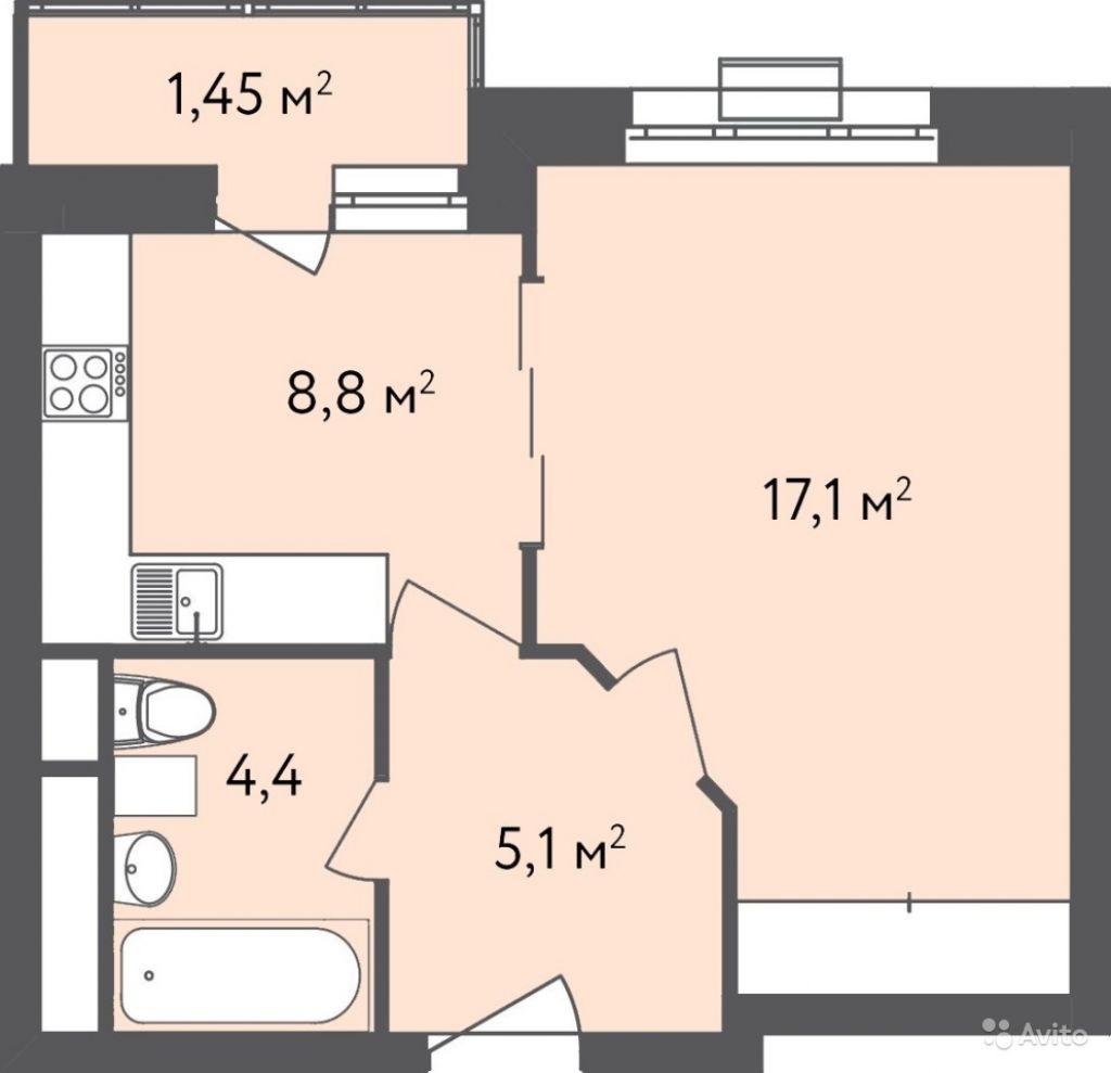 1-к квартира, 36.9 м², 2/13 эт. в Москве. Фото 1