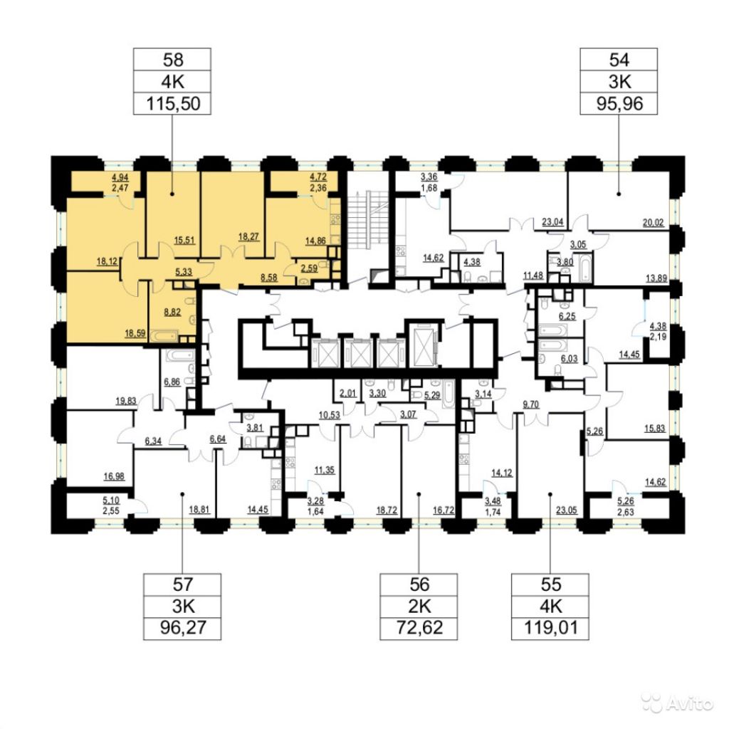 4-к квартира, 113.9 м², 11/24 эт. в Москве. Фото 1