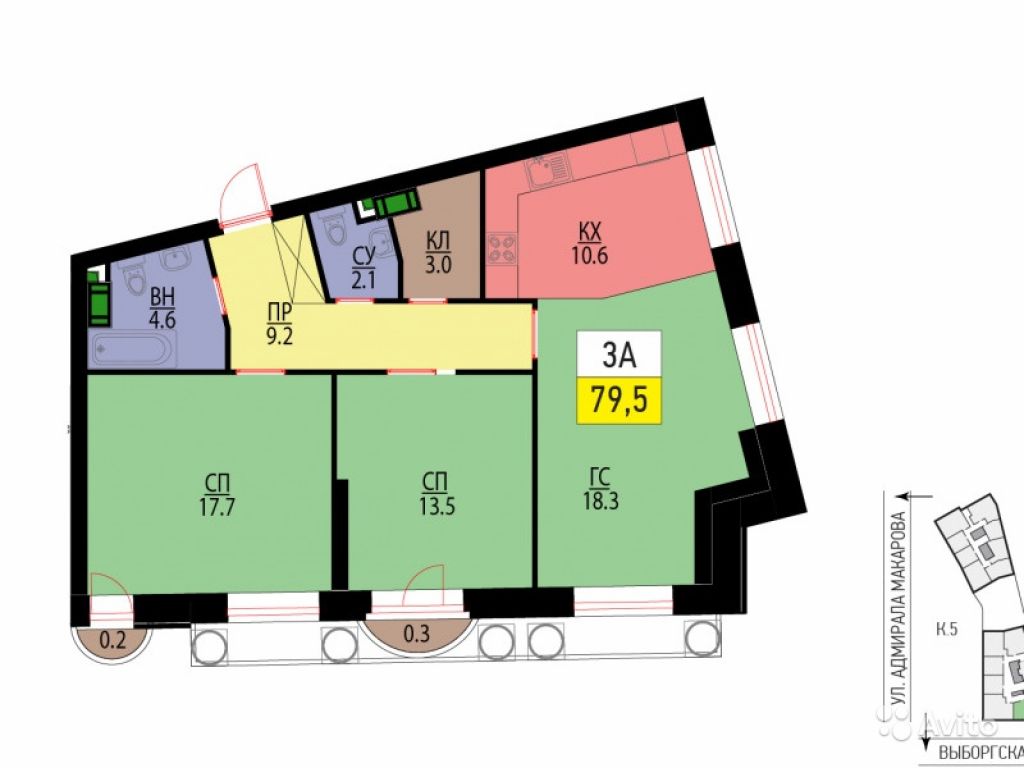 3-к квартира, 79 м², 11/28 эт. в Москве. Фото 1