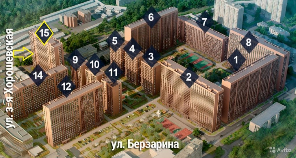 2-к квартира, 60 м², 3/22 эт. в Москве. Фото 1