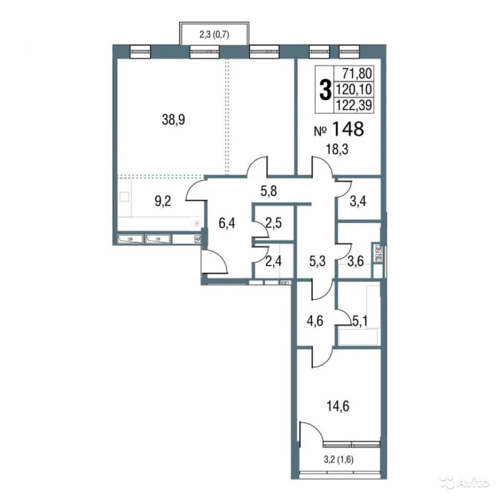 3-к квартира, 122.4 м², 5/16 эт. в Москве. Фото 1