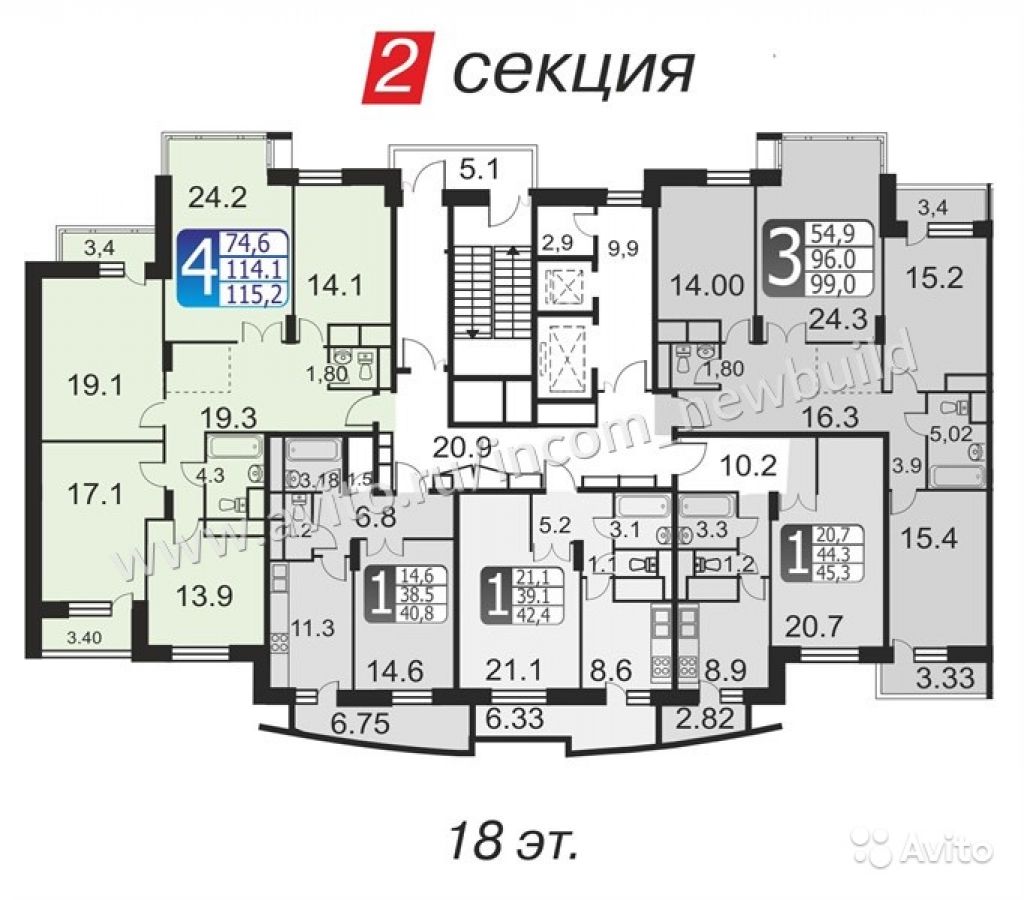 4-к квартира, 115.7 м², 3/20 эт. в Москве. Фото 1