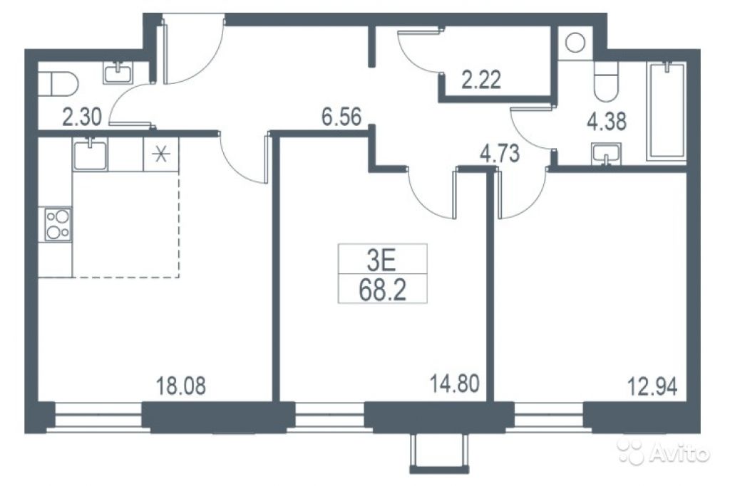 3-к квартира, 68.2 м², 11/21 эт. в Москве. Фото 1