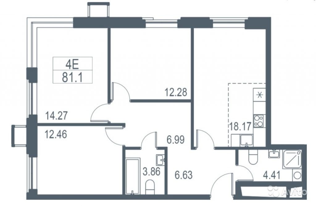 3-к квартира, 81.1 м², 7/21 эт. в Москве. Фото 1