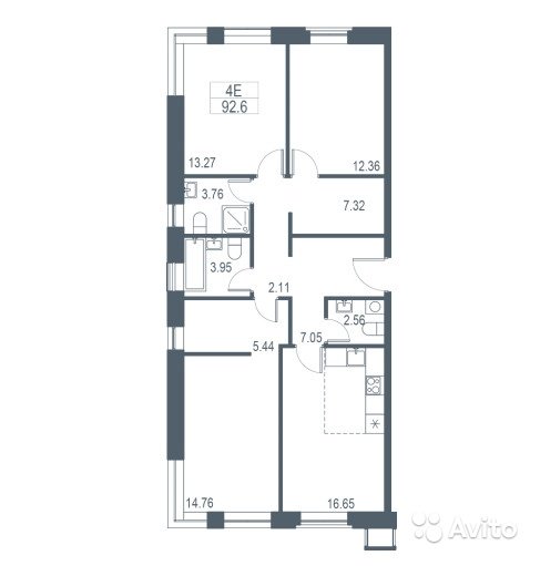 4-к квартира, 92.6 м², 17/21 эт. в Москве. Фото 1