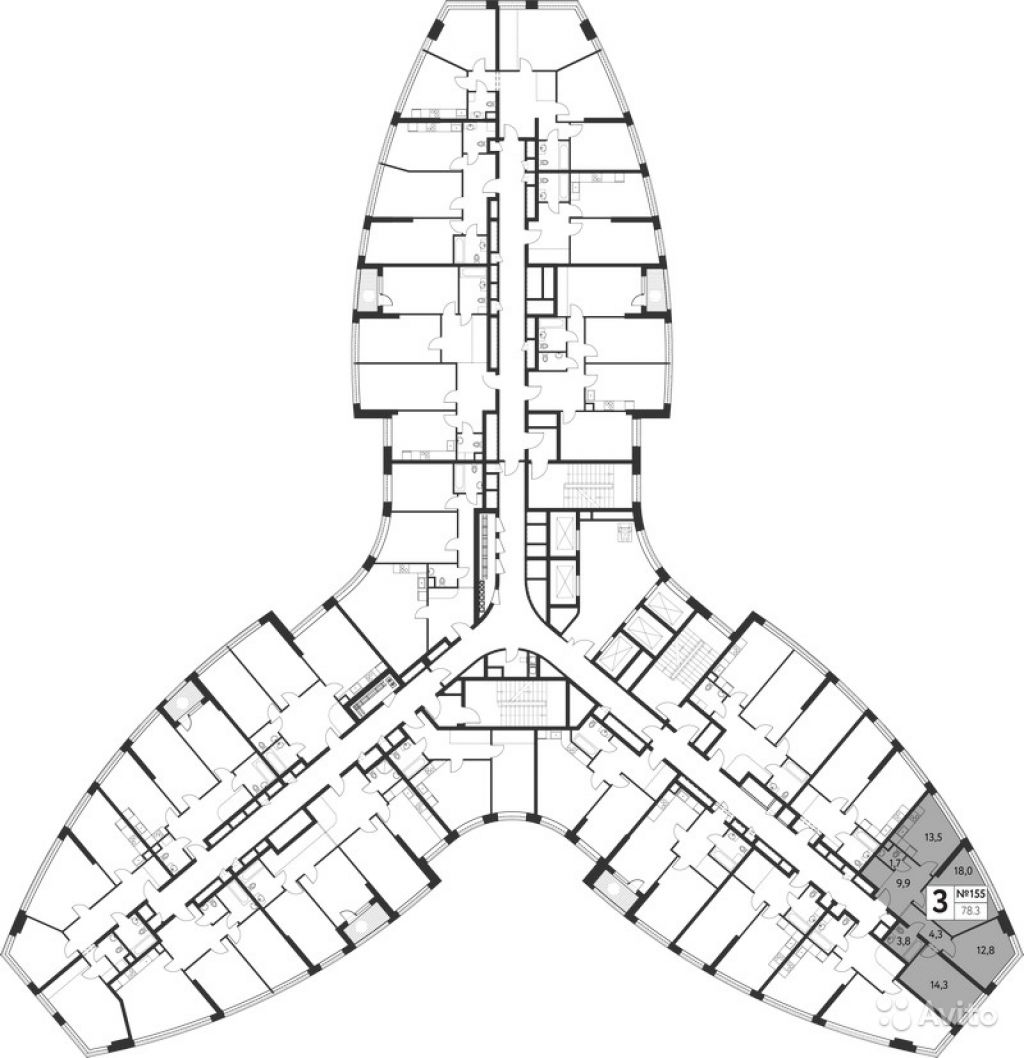 3-к квартира, 78.2 м², 11/21 эт. в Москве. Фото 1