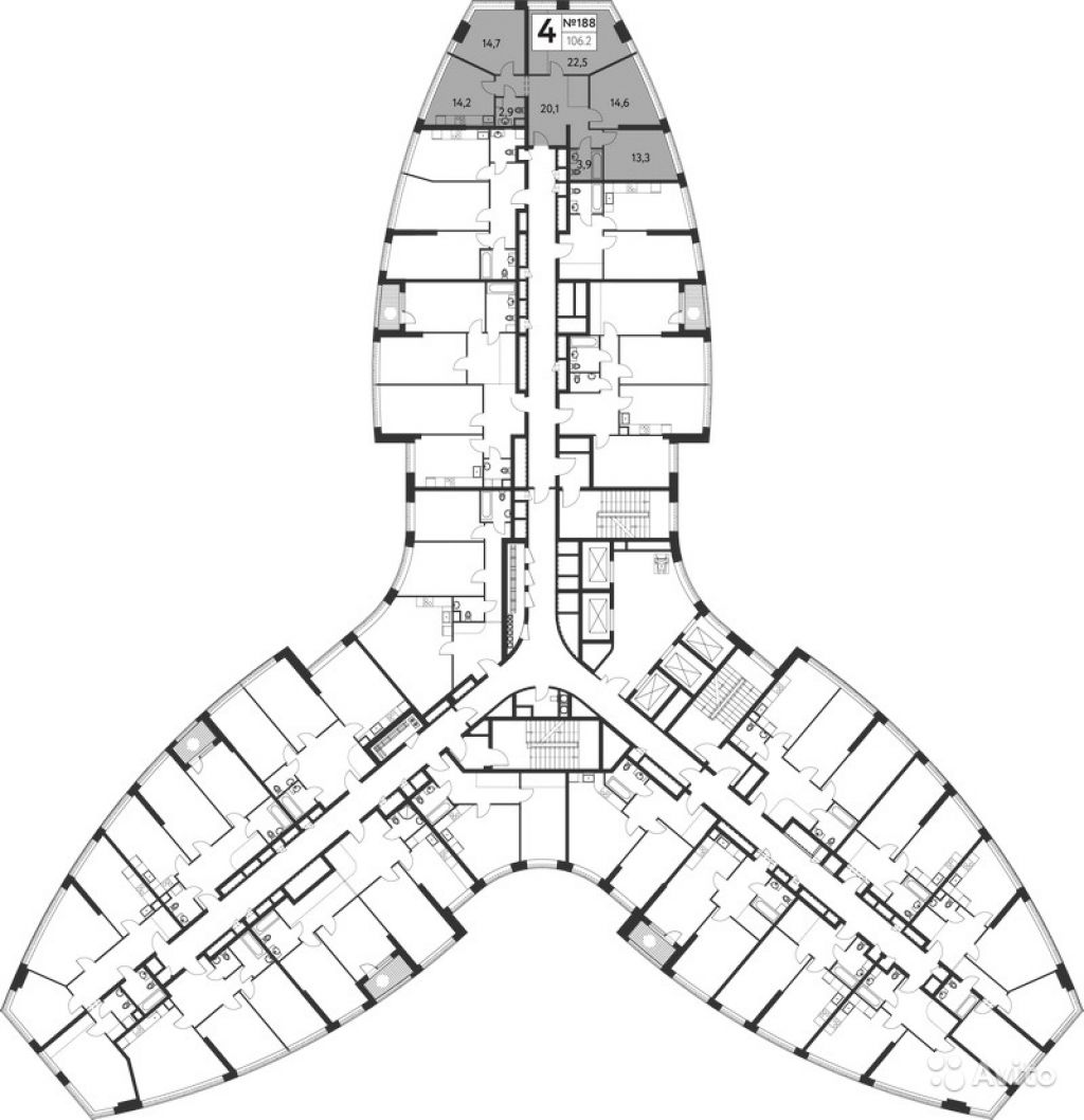 4-к квартира, 106.2 м², 12/21 эт. в Москве. Фото 1