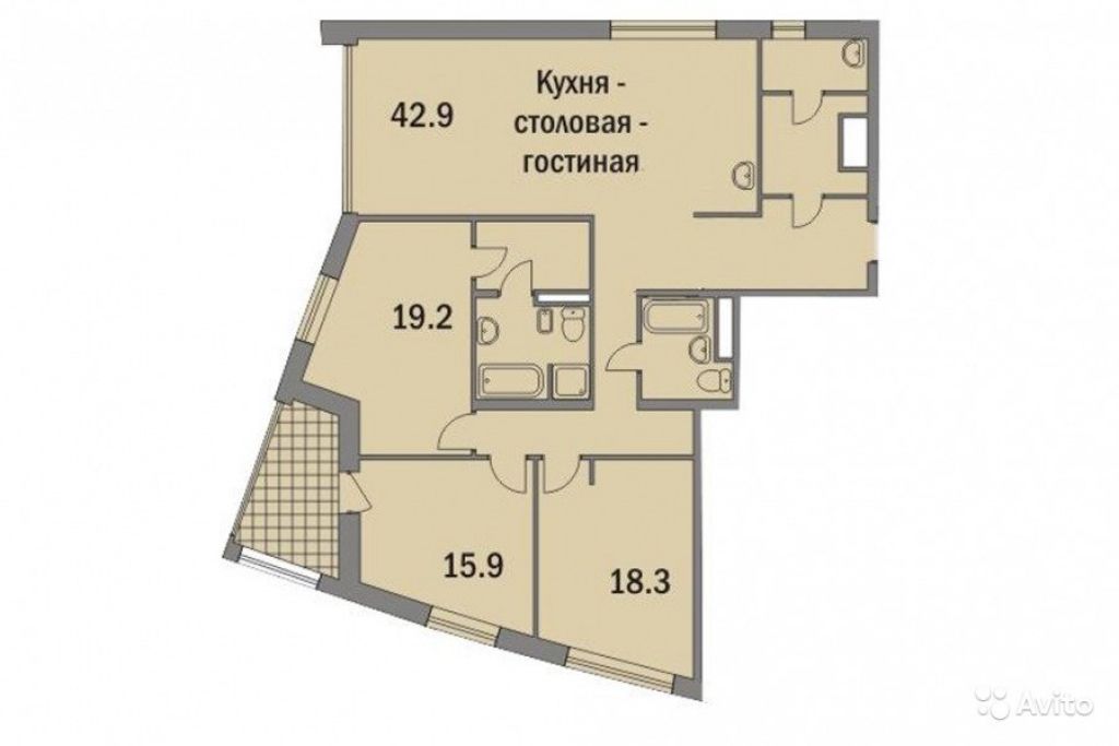 4-к квартира, 143.9 м², 3/22 эт. в Москве. Фото 1