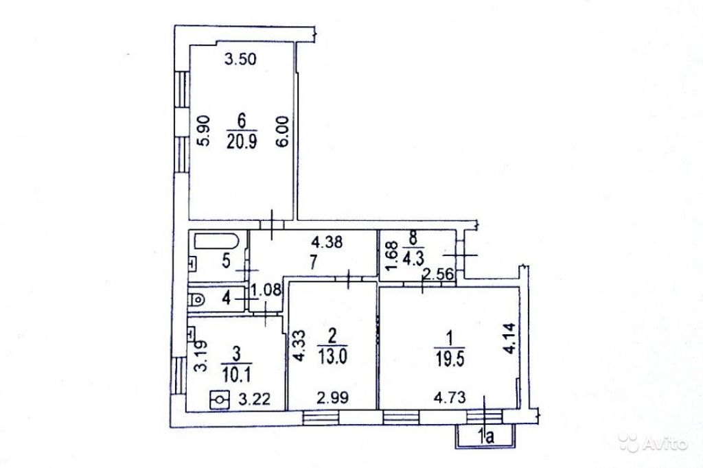 3-к квартира, 82 м², 5/5 эт. в Москве. Фото 1