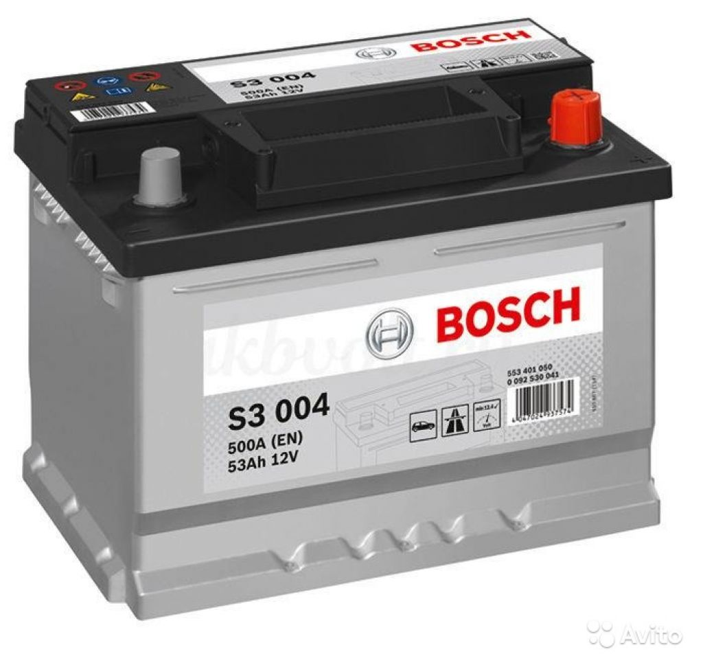 Аккумулятор Bosch S3 004 53 Ач низкий в Москве. Фото 1