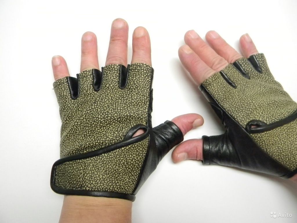 Перчатки из кожи без пальцев, кожаные перчатки для в Москве. Фото 1