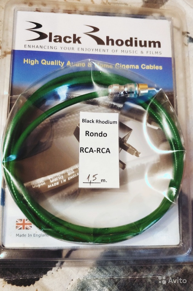 Black Rhodium RCA-RCA 1,5м кабель коаксиальный в Москве. Фото 1