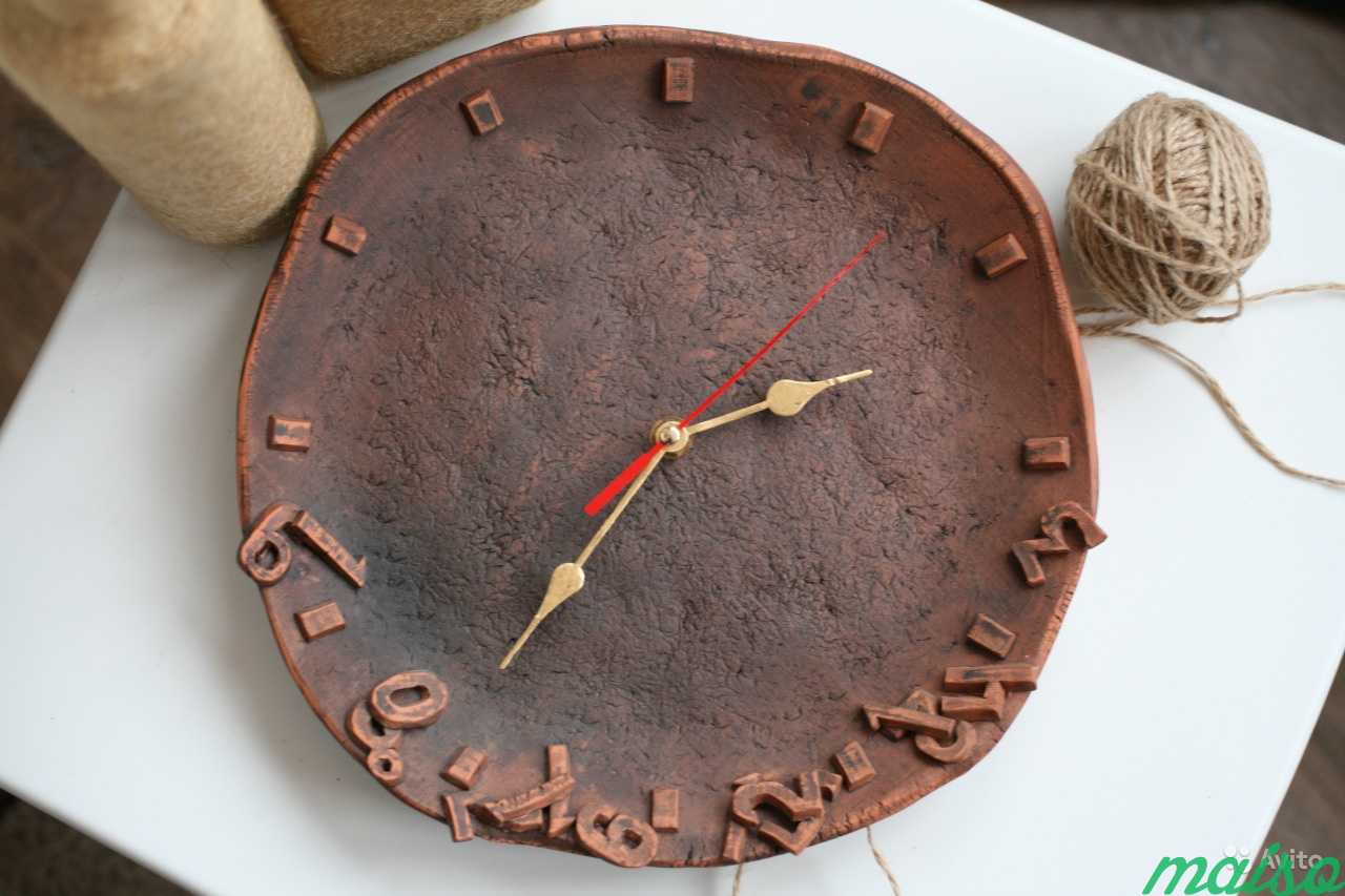 Часы из керамики ручной работы Уставшее время в Москве. Фото 1