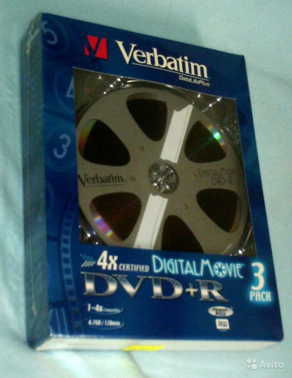 Чистые диски DVD+ R Verbatim DigitalMovie 3 pack в Москве. Фото 1