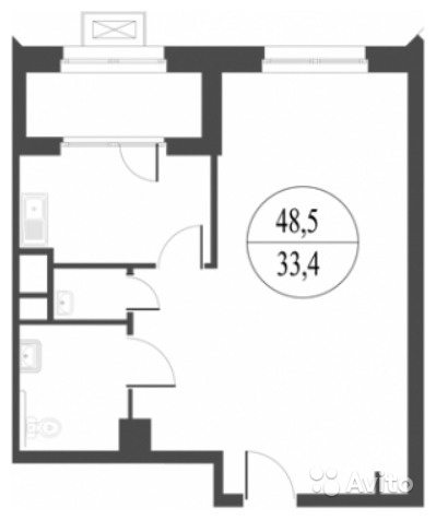 Продам квартиру 1-к квартира 48.5 м² на 4 этаже 28-этажного монолитного дома в Москве. Фото 1