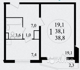 Продам квартиру 1-к квартира 38 м² на 12 этаже 12-этажного панельного дома в Москве. Фото 1