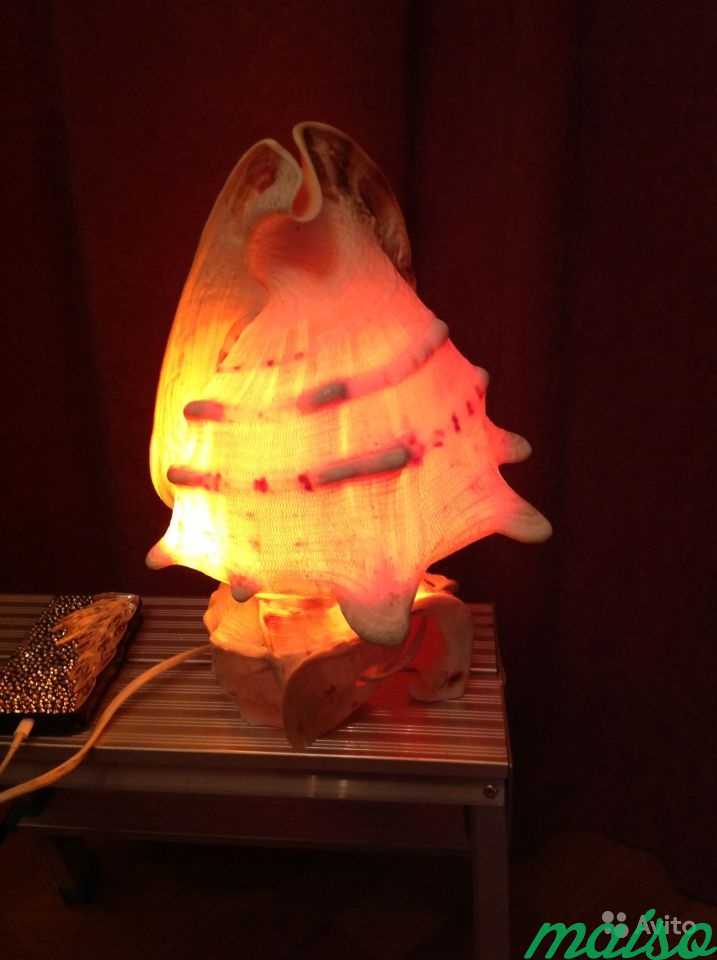 Светильник ночник из большой морской раковины в Москве. Фото 4
