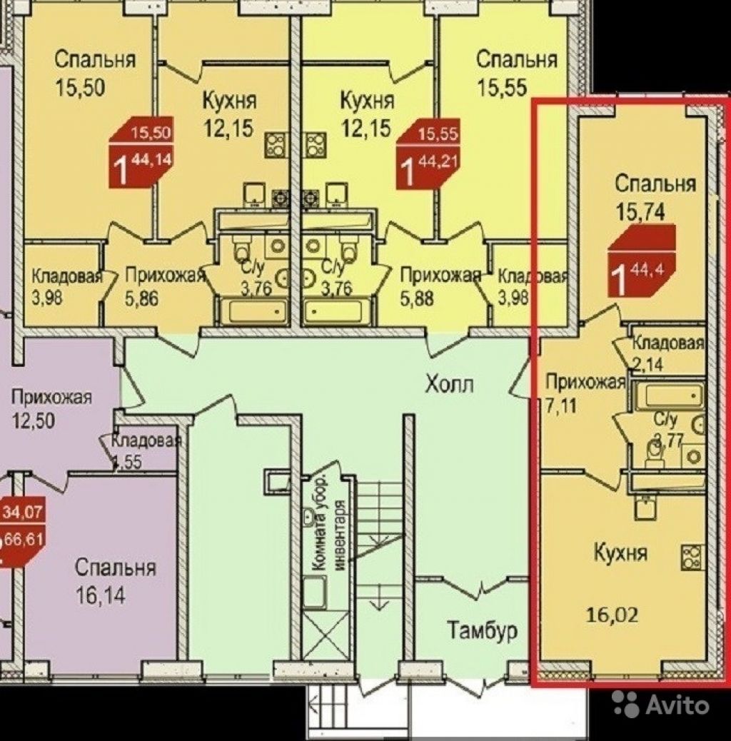 Продам квартиру 1-к квартира 44.4 м² на 1 этаже 3-этажного кирпичного дома в Москве. Фото 1