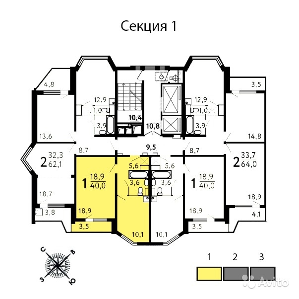 Продам квартиру в новостройке 1-к квартира 40 м² на 16 этаже 17-этажного панельного дома в Москве. Фото 1