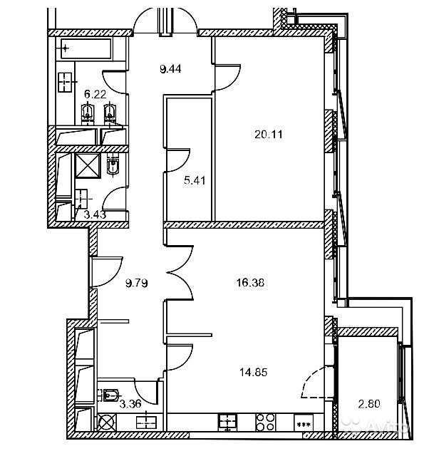 Продам квартиру в новостройке 4-к квартира 131.4 м² на 5 этаже 20-этажного монолитного дома в Москве. Фото 1