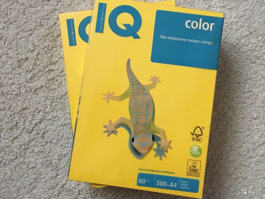 Бумага цветная IQ Color (А4, 80 г/кв.м в Москве. Фото 1