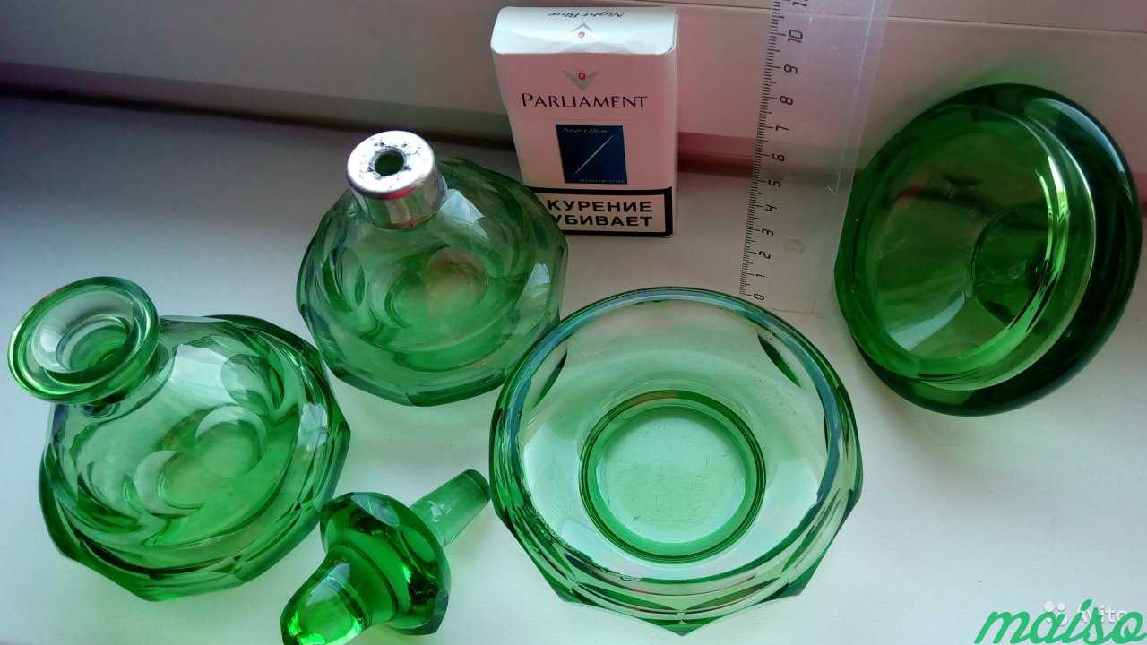 Парфюмерный набор зеленое стекло шкатулка в Москве. Фото 6